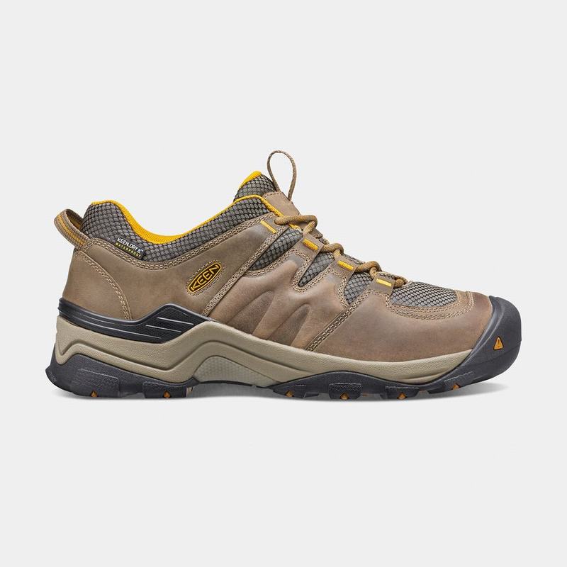 Keen Gypsum II Waterproof Mens Hiking Shoes Brown/Yellow Online NZ (1564-WMJQK)